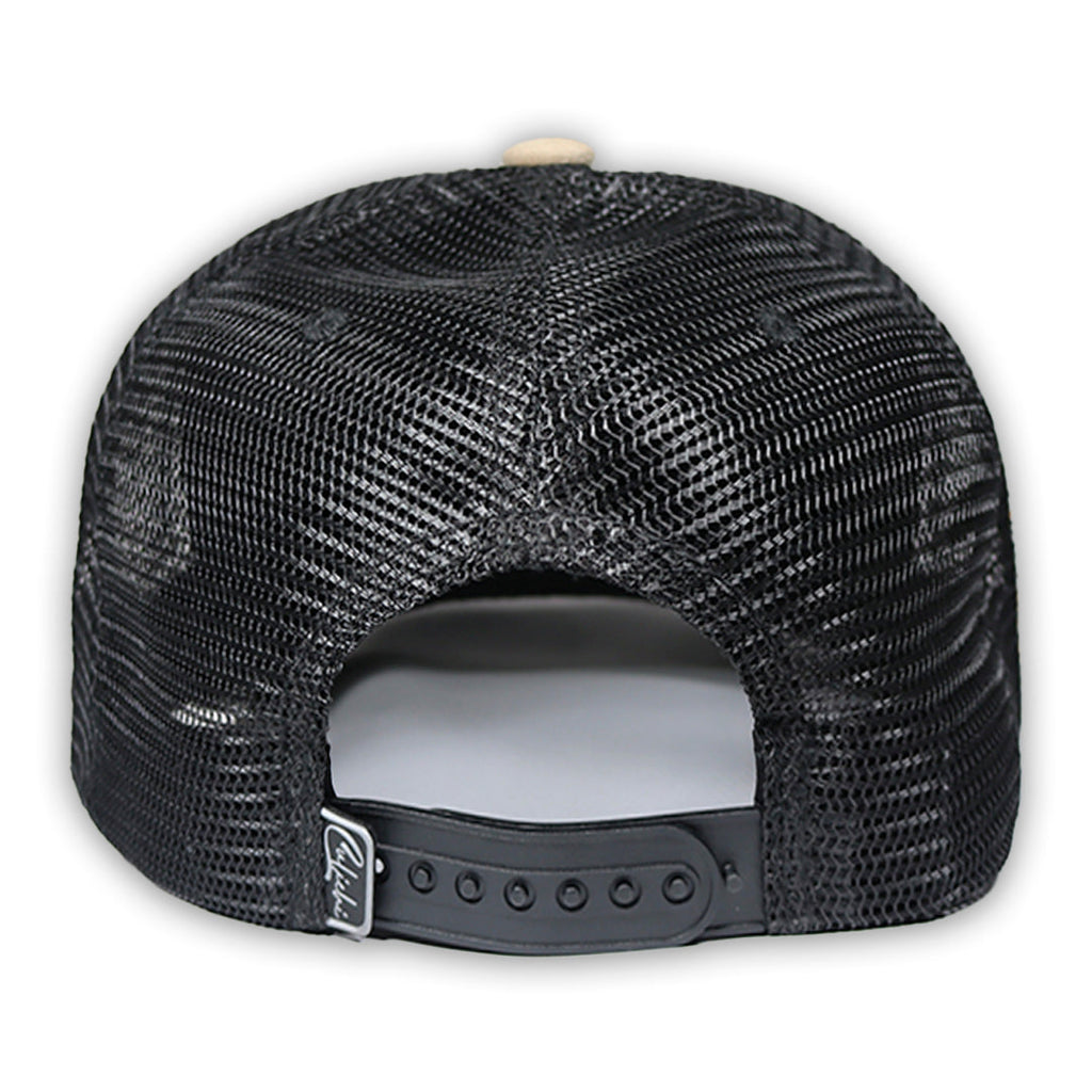 GORRA CULICHI CAPS DEAD SKULL BEIGE TRUCKER GOMA