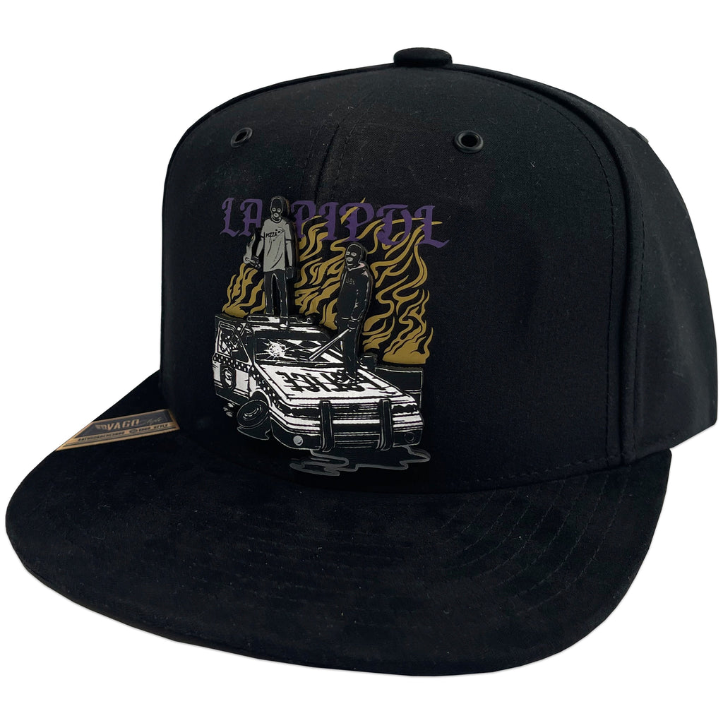 Gorra Vago Style La Pipol Negra Piel De Durazno Plana