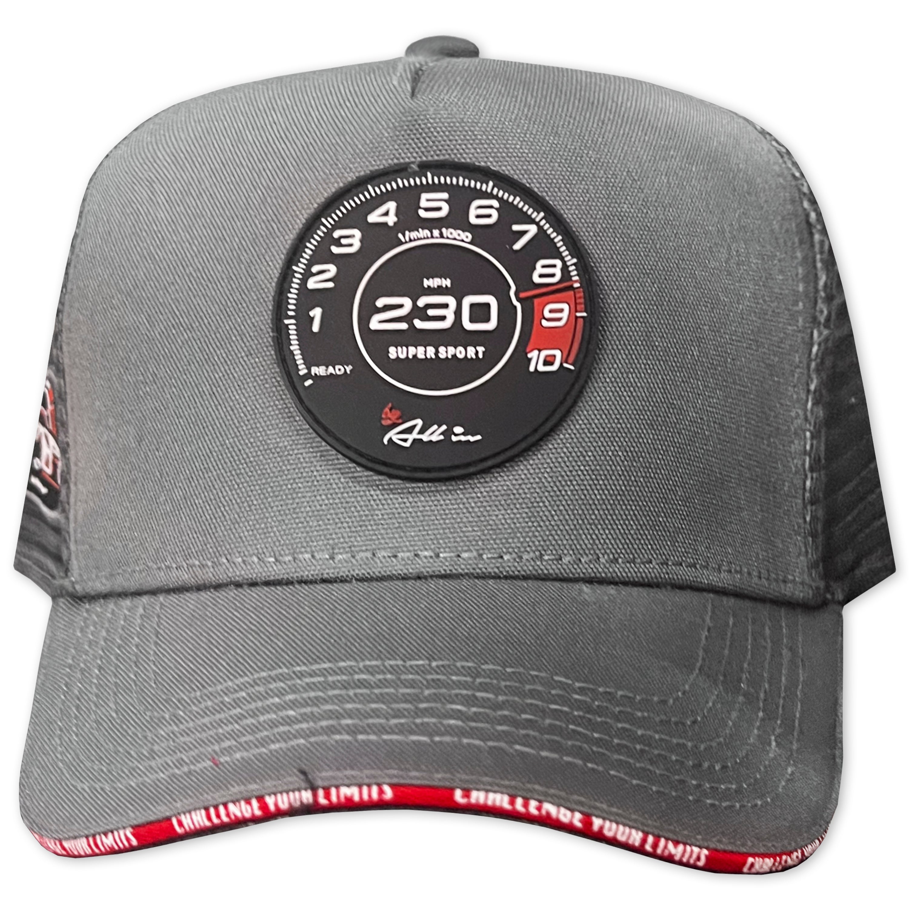 ALL IN BRAND SUPER SPORT GRAY RED LINE TRUCKER