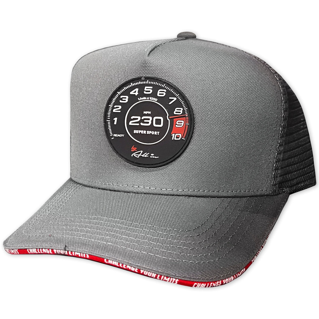 ALL IN BRAND SUPER SPORT GRAY RED LINE TRUCKER