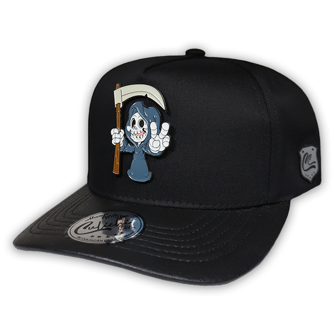 GORRA CULICHI CAPS DEAD SKULL BLACK PLACA SOLIDA