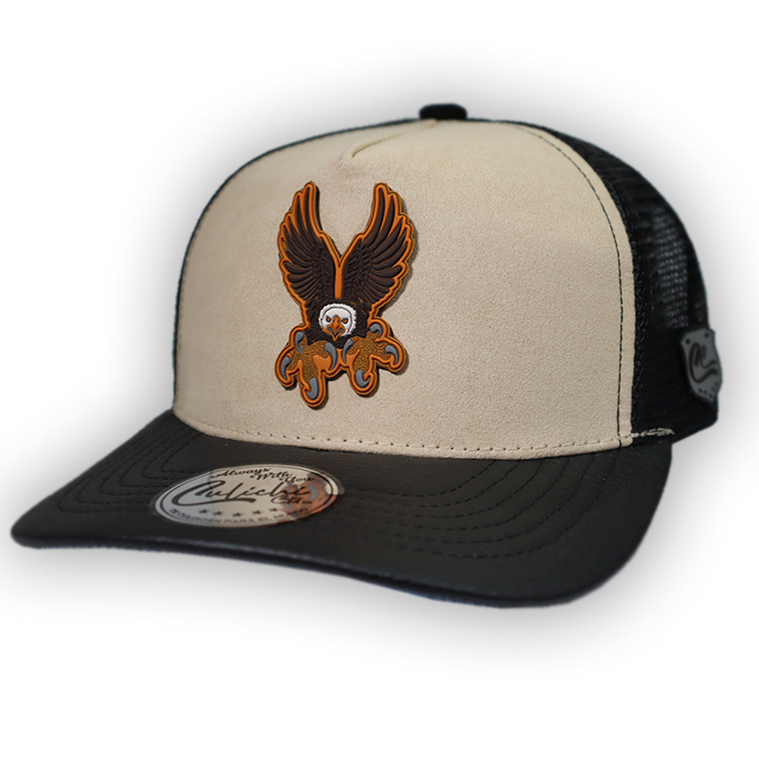 GORRA CULICHI CAPS EL HALCON BEIGE TRUCKER GOMA