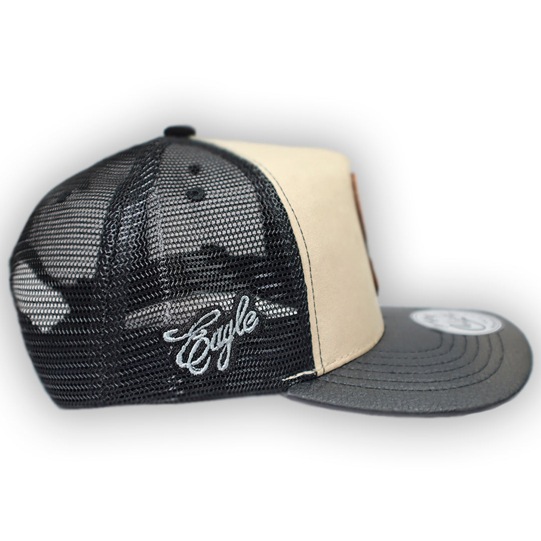 GORRA CULICHI CAPS EL HALCON BEIGE TRUCKER GOMA