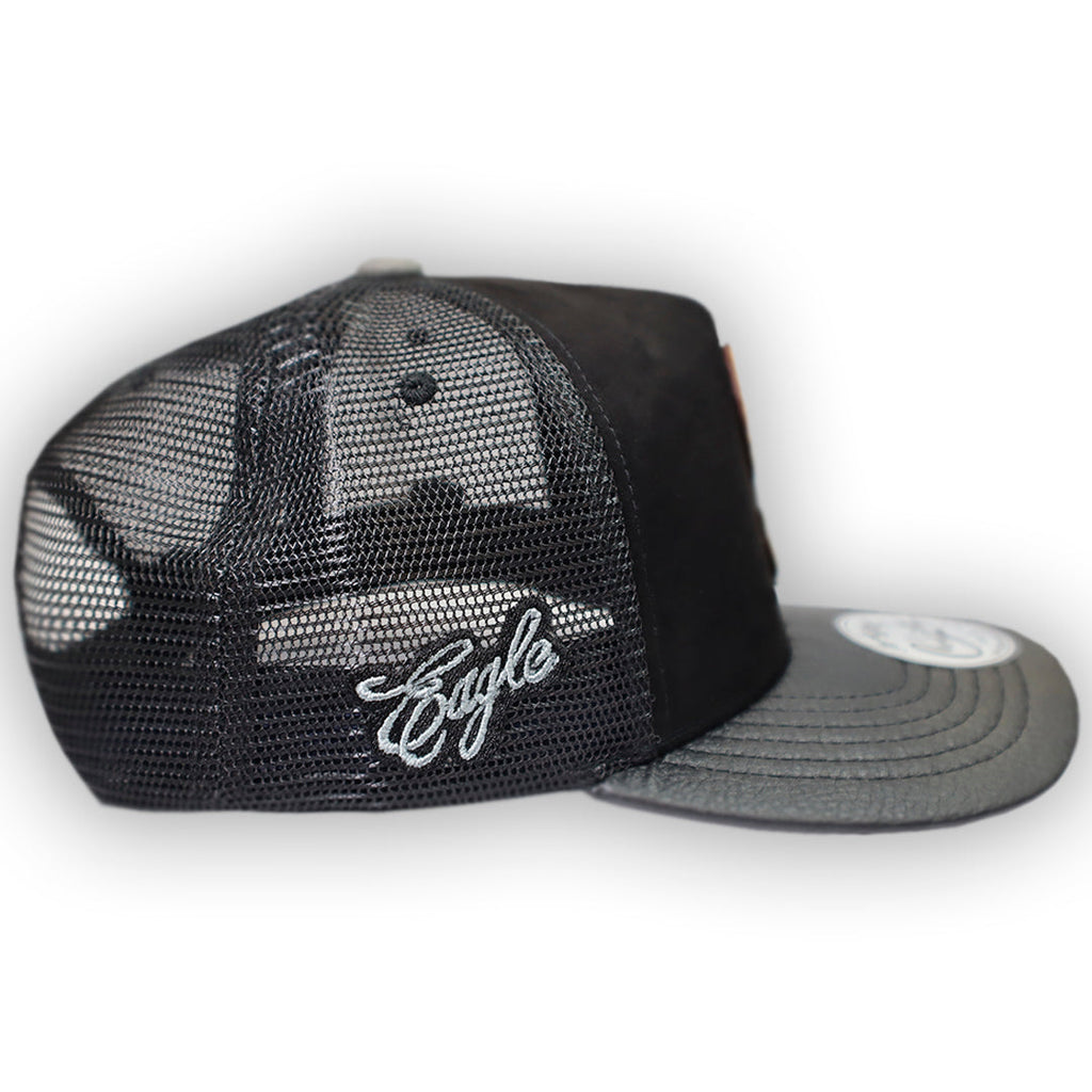 GORRA CULICHI CAPS EL HALCON BLACK TRUCKER GOMA