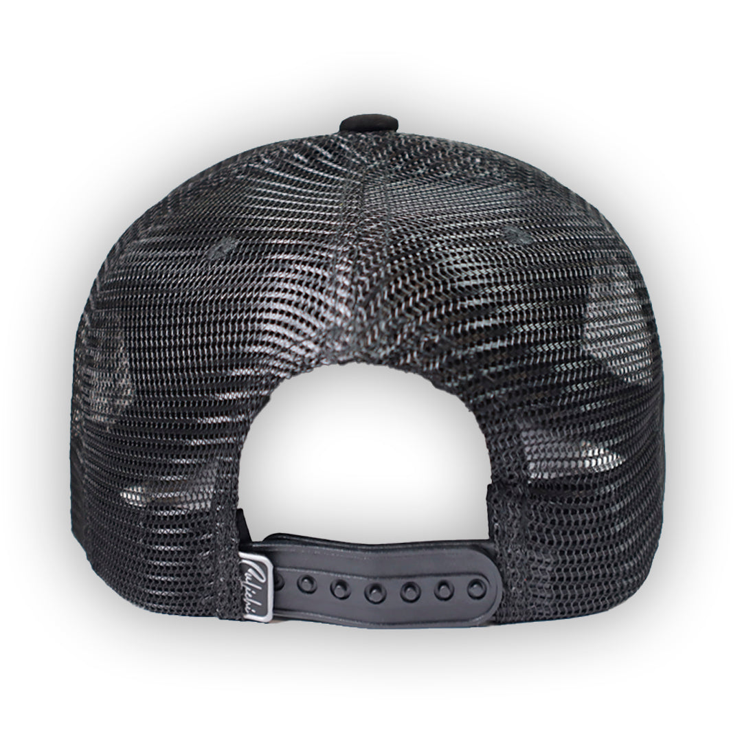 GORRA CULICHI CAPS EL HALCON BLACK TRUCKER GOMA
